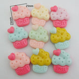 20Pcs NBNLVA Flatback Cupcake Resin Craft Buttons Mix DIY Decorative