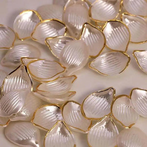 10pcs Golden Edge Lotus Petals Resin Craft Diy Jewelry Material