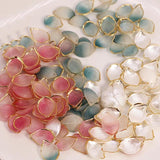 10pcs Golden Edge Lotus Petals Resin Craft Diy Jewelry Material