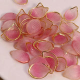 10pcs Golden Edge Lotus Petals Resin Craft Diy Jewelry Material