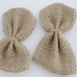 85MM Burlap Ribbon Bows For Hairclips 4Pcs/Lot