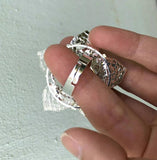 Flower Rhinestone Cocktail Party Ring Crystal Christmas Adjustable