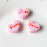 Colorful Alphabet Love Heart Resin Fittings DIY Hairpin Head Rope Decor