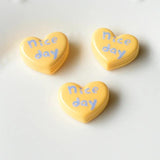 Colorful Alphabet Love Heart Resin Fittings DIY Hairpin Head Rope Decor