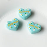 Colorful Alphabet Love Heart Resin Fittings DIY Hairpin Head Rope Decor