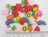NBNLEO Flatback Buttons Resin Fruit Craft Ornament Mix 30Pcs DIY Scrapbooking