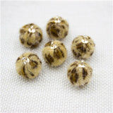 30PCS Leopard Fur Ball Pendants 15mm Fluffy Charms DIY Jewelry Earrings