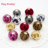 30PCS Leopard Fur Ball Pendants 15mm Fluffy Charms DIY Jewelry Earrings
