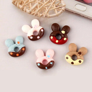 20Pcs Cartoon Donuts Resin Ornaments DIY Craft Supplies for Kids