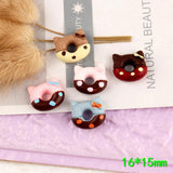 20Pcs Cartoon Donuts Resin Ornaments DIY Craft Supplies for Kids
