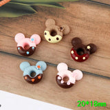 20Pcs Cartoon Donuts Resin Ornaments DIY Craft Supplies for Kids
