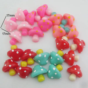 NBNLNL 20Pcs Resin Buttons Mushroom Shape Jewelry Crafts DIY Scrapbooking