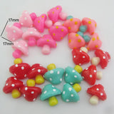 NBNLNL 20Pcs Resin Buttons Mushroom Shape Jewelry Crafts DIY Scrapbooking