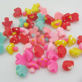 NBNLNL 20Pcs Resin Buttons Mushroom Shape Jewelry Crafts DIY Scrapbooking
