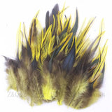 Pheasant Silver Edge Yellow Feather DIY Craft Ornament 100PCS