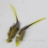 Pheasant Silver Edge Yellow Feather DIY Craft Ornament 100PCS