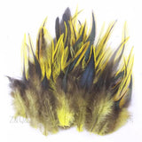 Pheasant Silver Edge Yellow Feather DIY Craft Ornament 100PCS