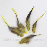 Pheasant Silver Edge Yellow Feather DIY Craft Ornament 100PCS