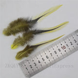 Pheasant Silver Edge Yellow Feather DIY Craft Ornament 100PCS