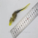 Pheasant Silver Edge Yellow Feather DIY Craft Ornament 100PCS