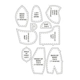 10Pcs Memory Bear Template Ruler Set 10/12/15 Inch Beginner Sewing Material Acry