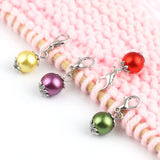 12pcs Acrylic Round Heart Beads Stitch Markers Antique Silver DIY Sewing Tools