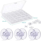 25 Pcs Plastic Bobbins with Storage Box Sewing Supplies Colored Clear Spools
