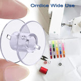 25 Pcs Plastic Bobbins with Storage Box Sewing Supplies Colored Clear Spools