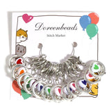 1 Set Heart Beads Rose Flower Stitch Markers Crochet Latch for DIY Craft Kits