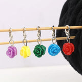 1 Set Heart Beads Rose Flower Stitch Markers Crochet Latch for DIY Craft Kits
