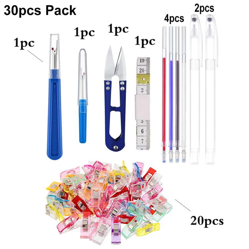 30pcs Quilting Clips Seam Rippers Marking Pen Embroidery Tools Set