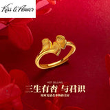Ginkgo 24KT Ring for Woman, Bride, Party, Wedding, Christmas Gift
