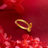 Ginkgo 24KT Ring for Woman, Bride, Party, Wedding, Christmas Gift