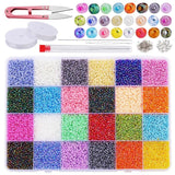 24-Color Pure Rice Beads Set for DIY Bracelets Jewelry