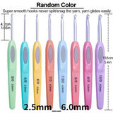 Colorful Soft Plastic Crochet Hooks Set 2.5mm-6mm