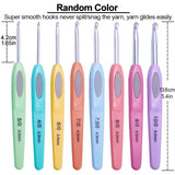 Colorful Soft Plastic Crochet Hooks Set 2.5mm-6mm