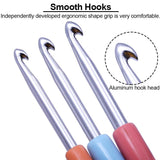 Colorful Soft Plastic Crochet Hooks Set 2.5mm-6mm