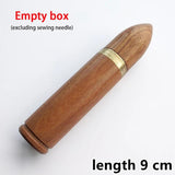 Round Sandalwood Needle Holder for Sewing Needles Storage