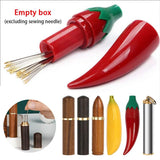 Round Sandalwood Needle Holder for Sewing Needles Storage