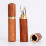 Round Sandalwood Needle Holder for Sewing Needles Storage
