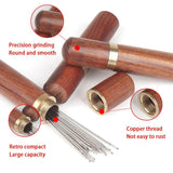Round Sandalwood Needle Holder for Sewing Needles Storage