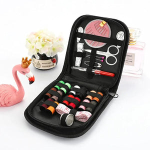 Sewing Kit Box Needles Thread Scissor Set for Quilting Stitching 