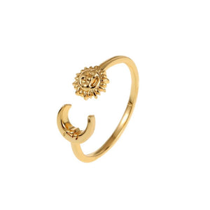 Anslow Sun Moon Adjustable Finger Rings Fine Party Jewelry Christmas Gift