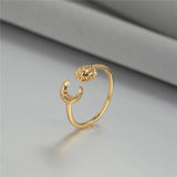 Anslow Sun Moon Adjustable Finger Rings Fine Party Jewelry Christmas Gift