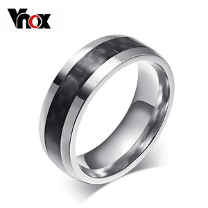 Men's Stainless Steel Ring Carbon Fiber Jewelry