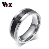 Men's Stainless Steel Ring Carbon Fiber Jewelry