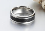 Men's Stainless Steel Ring Carbon Fiber Jewelry