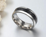 Men's Stainless Steel Ring Carbon Fiber Jewelry