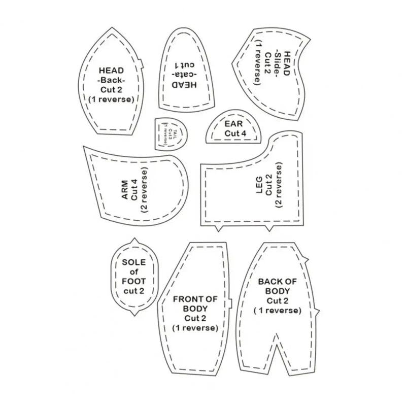 10Pcs Memory Bear Template Rulers Sewing Pattern Acrylic Set