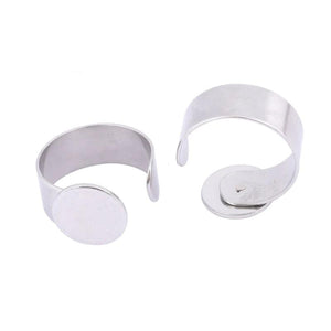 10pcs Adjustable 12mm Circle Pad Ring Base Setting Blanks